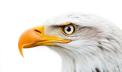 A large eagle with yellow beak and yellow eyes