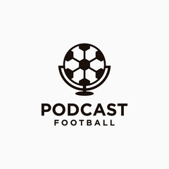 Obraz premium football podcast logo design, collection of vector football podcast chat logos.