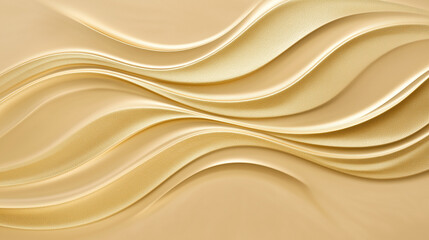 Obraz premium Elegante 3D-Goldwellen in dynamischer Bewegung auf Hintergrund. Fließende, abstrakte Formen erzeugen luxuriöse Tiefenwirkung. Premium Design