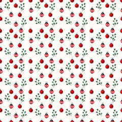 Watercolor seamless New Year's pattern with Christmas trees, stars, lollipops and toys