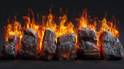 Fototapeta premium A campfire is lit against a white backdrop, Generative Ai.