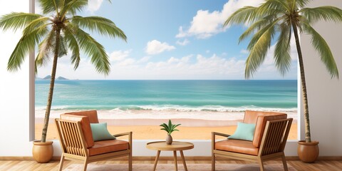 Fototapeta premium beach with trees