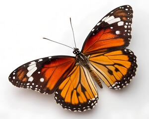 Fototapeta premium orange butterfly on white background