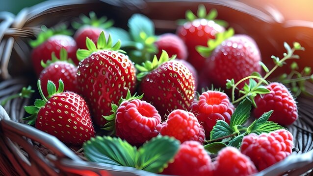 Fresh Strawberries and rusberry