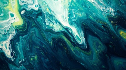 Blue green abstract background. Hand painted. Art background with copy space for design.