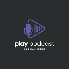 podcast chat logo design. collection of vector podcast chat logos.