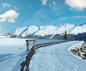Fototapeta premium Winter mountain landscape. Kappl ski resort, Austria.