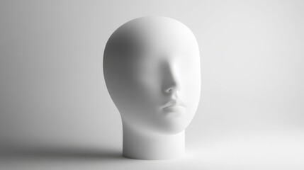 Blank mannequin head for artistic display.