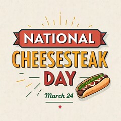 Naklejka premium A happy National Cheesesteak Day design background