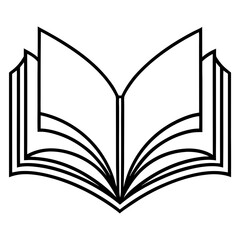 Clean and Modern Open Book Vector Line Drawing