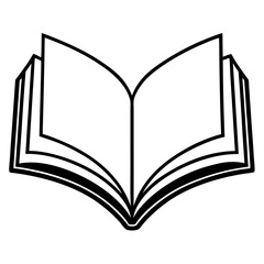 Clean and Modern Open Book Vector Line Drawing