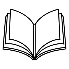 Clean and Modern Open Book Vector Line Drawing
