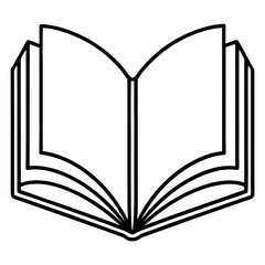 Clean and Modern Open Book Vector Line Drawing