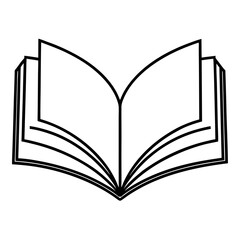 Clean and Modern Open Book Vector Line Drawing
