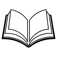 Clean and Modern Open Book Vector Line Drawing