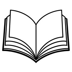 Clean and Modern Open Book Vector Line Drawing