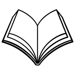 Clean and Modern Open Book Vector Line Drawing