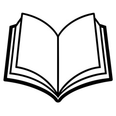Clean and Modern Open Book Vector Line Drawing