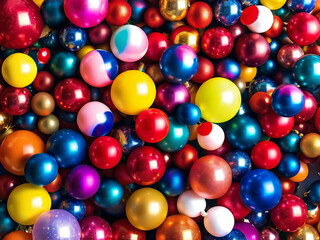 Lots of colorful Christmas balls