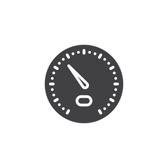 A circular gauge pointing high speed vector icon