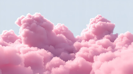 3d render pink clouds