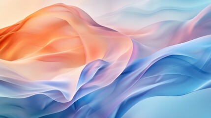 Obraz premium An abstract background with flowing curves and waves in a gradient of cool colors, evoking a sense of fluidity and movement
