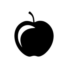 A vector apple silhouette flat icon on white background