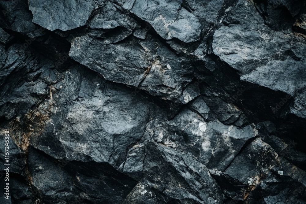 Aufkleber an image showcasing dark, rough stones with natural textures, highlighting the raw beauty and comple