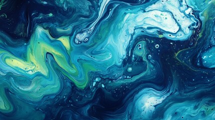 Blue green abstract background. Hand painted. Art background with copy space for design.
