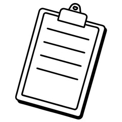 Clipboard Line Art Vector Illustration
