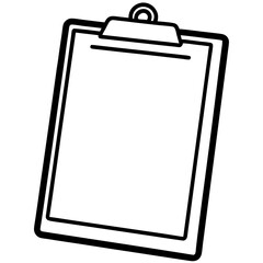 Clipboard Line Art Vector Illustration
