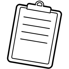Clipboard Line Art Vector Illustration