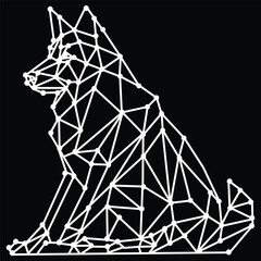black silhouette of the dog on white background, vector, illustration