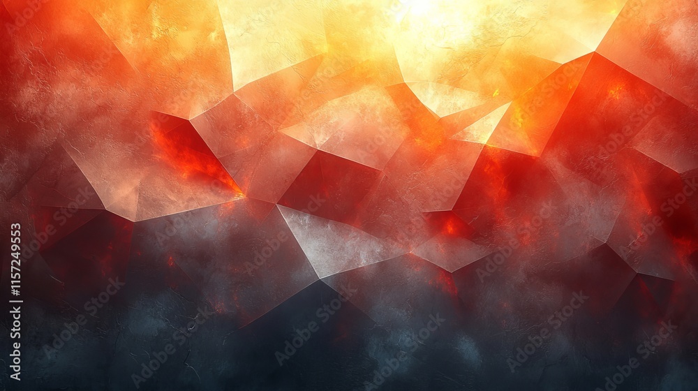 Poster dynamic abstract background showcasing fiery hues and jagged shapes creating an intense visual effec