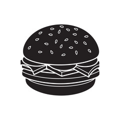 Minimalist Hamburger Line Drawing for Coloring Book
