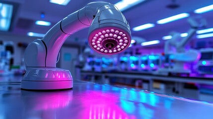 Robotic camera in modern lab.