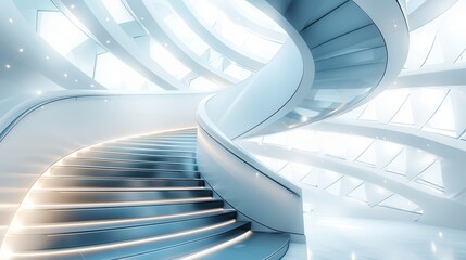 Modern Spiral Staircase in Bright Contemporary Architecture Design