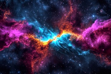 Digital art piece that appears to be representation 360 degree space nebula
