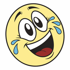 A crying yellow emoticon icon, symbolizing sadness or emotional distress, designed as a vector graphic for digital use.