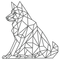 polygonal wolf. vector polygonal geometric design.