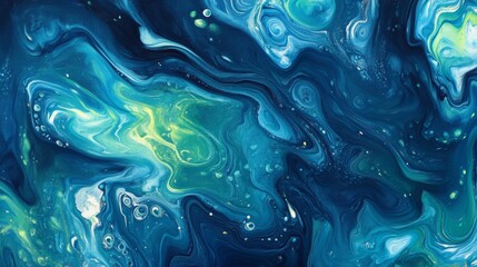 Blue green abstract background. Hand painted. Art background with copy space for design.