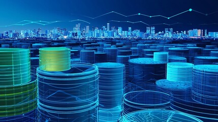 of fish storage, overlaid with an image of refrigerated containers, symbolizing export logistics. | [Export products]:[Fish] 