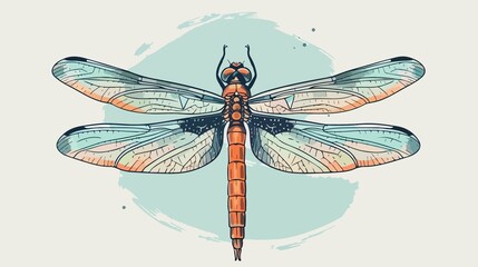 Dragonfly Insect Vector Illustration - Flat Design Isolated Graphic