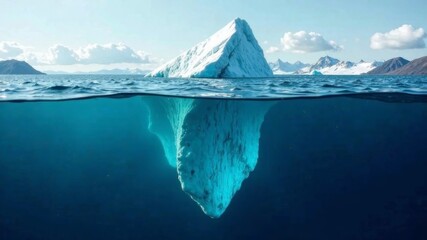 Underwater iceberg phenomenon ocean nature photography tranquil environment aerial view climate change awareness