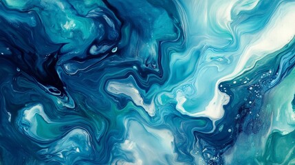 Obraz premium Blue green abstract background. Hand painted. Art background with copy space for design.