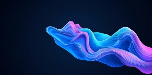 Obraz premium An abstract background with a blue gradient texture, dynamic technology theme, luminous light rays, and gentle waves.