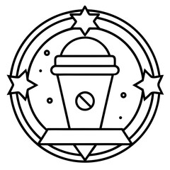 Coffee Shop Line Art Logo Vector Design