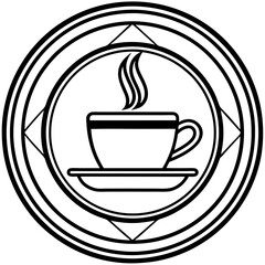 Coffee Shop Line Art Logo Vector Design