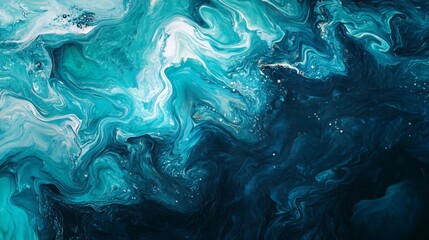 Blue green abstract background. Hand painted. Art background with copy space for design.