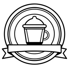 Coffee Shop Line Art Logo Vector Design